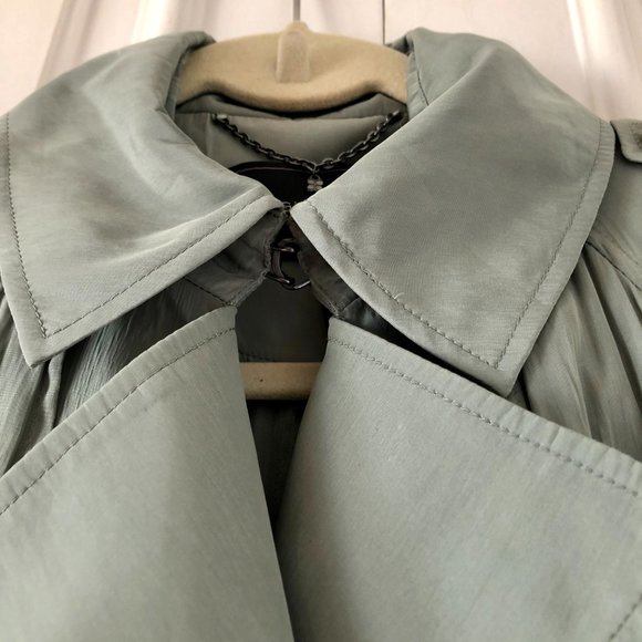 *NWT* BCBG MaxAzria “Celina” Draped Kelly Green Belted Trench Coat XXS - Picture 9 of 15